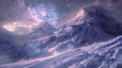 Wall Mural - winter space of snow seamless looping overlay 4k virtual video animation background