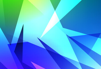 Poster - Light Blue, Green vector layout with lines, triangles.