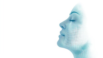 Aufkleber - Innovative Abstract Representation of a Woman's Profile Using Digital Dot Patterns in a Futuristic Style