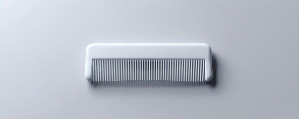 Isolated white comb on white background, 4K hyperrealistic photo