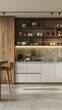 © Everything by Rachan - Minimalist Kitchen with Wall Cabinets and Shelves Modern Home Interior Mockup