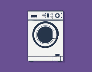 Wall Mural - Washing Machine Flat Design on Color Background