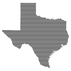 Canvas Print - Texas state map with lined pattern vector illustration