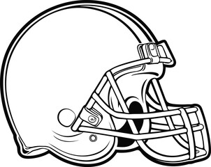 american football helmet vector outline