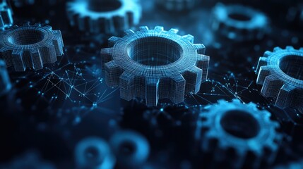 Poster - Gears network communicating with each other in the digital world