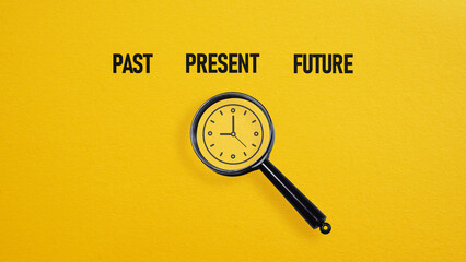 Poster - Past, present and future concept. Business and Time Management