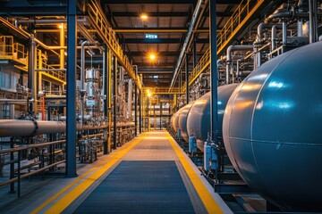 Poster - Industrial pipeline system distributing hot water in power plant