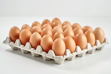 Wall Mural - Carton tray with thirty brown eggs