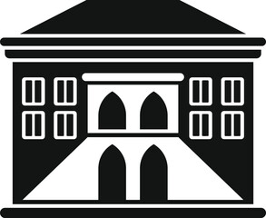Poster - ponte vecchio bridge building icon in glyph style, suitable for florence, italy, travel, and tourism