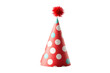 © EmBaSy - Red and White Polka Dot Party Hat with Pom Pom