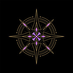 Wall Mural - mysterious star emblem symbol vector design