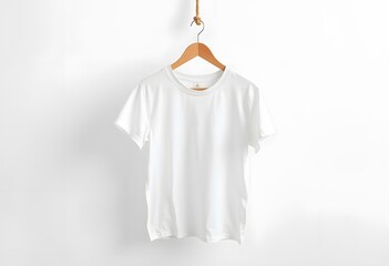 Wall Mural - White t-shirt on hangers. t-shirt mockup