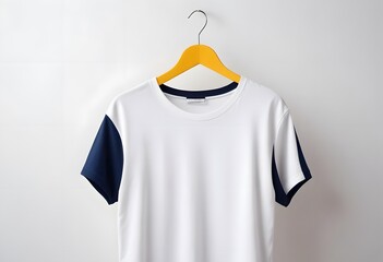 Wall Mural - White t-shirt on hangers. t-shirt mockup