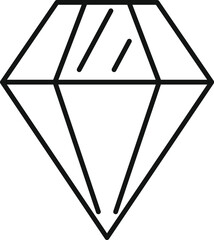 Poster - simple line icon representing a sparkling diamond, perfect for luxury and jewelry themes