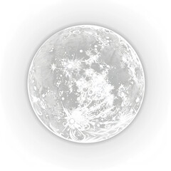 Wall Mural - Realistic detailed full big moon isolated on transparent background. Creative Vector illustration