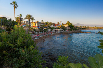 Beach in the city of Side in Turkey.