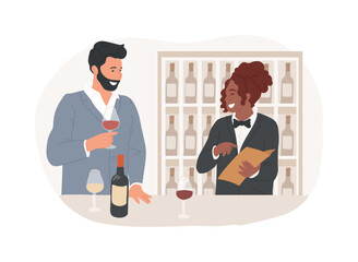 Wall Mural - Wine suggestions isolated cartoon vector illustrations.