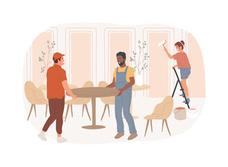 Poster - Create restaurant concept isolated cartoon vector illustrations.