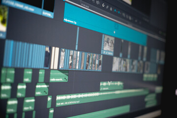 a computer screen with a video edit program working 