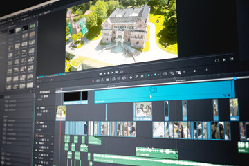 a computer screen with a video edit program working 