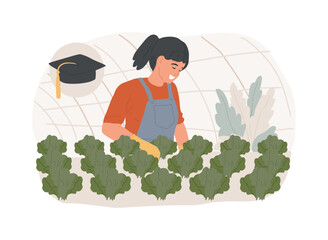 Poster - Greenhouse technician isolated cartoon vector illustrations.