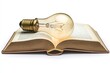 © mutter - Transparent background with a light bulb in the book