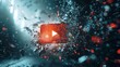 © MIKHAIL - Red play button exploding representing online