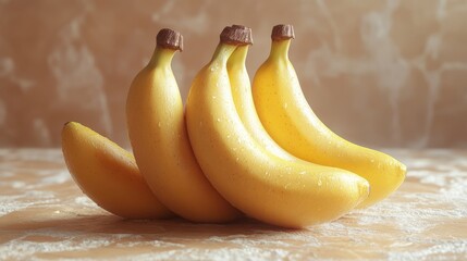 Poster - A bunch of bananas are sitting on a table