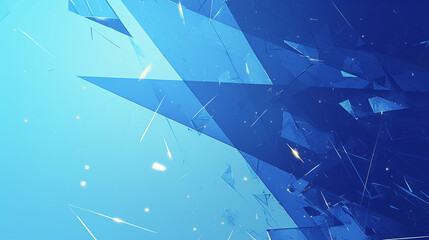 Poster - An abstract design featuring sharp blue geometric shapes and glimmers of light, evoking a sense of modernity and creativity.