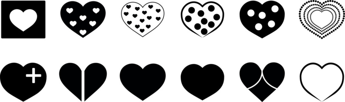 Heart vector icons.