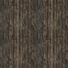 Wall Mural - seamless wooden texture, made of dark rustic planks, tileable wood background