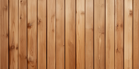 Natural wooden wall texture in warm tones with vertical grain patterns at daylight.