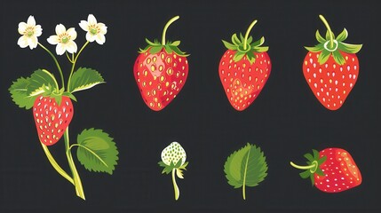 Fresh strawberry fruit vector illustration