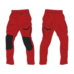 Canvas Print - Red and black outdoor hiking pants mockup