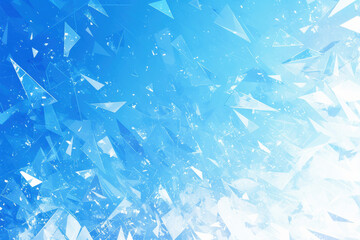 Poster - Abstract background with transparent crystal shards in various shapes against a vibrant blue backdrop, creating a cool and dynamic visual effect.