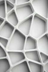 Poster - Abstract image of an intricate white geometric pattern on a smooth surface, creating a modern and futuristic aesthetic.