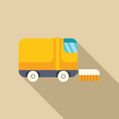 Sticker - Illustration of a street sweeper truck, emphasizing the concept of urban hygiene