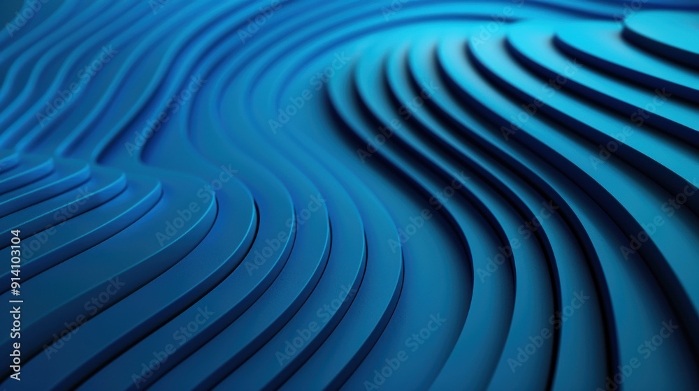 Abstract blue wavy background with layered texture. Modern futuristic ...