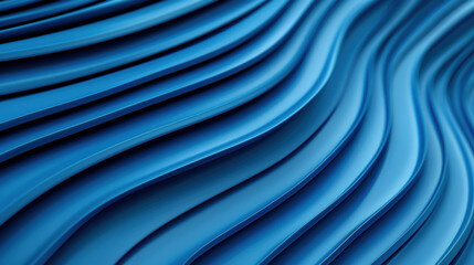 Poster - Abstract blue wavy lines create a dynamic, flowing pattern that evokes motion and tranquility. Ideal for modern backgrounds, graphic designs, and textures.