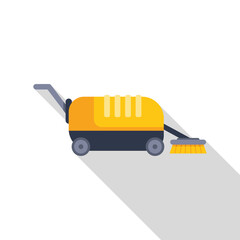 Wall Mural - Illustration of a street sweeper cleaning machine keeping the city clean, great for cleaning service advertisement