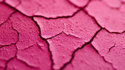 Poster - A textured pink surface displays intricate cracks that create an eye-catching pattern