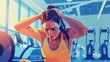 © Valerii Dekhtiarenko - A woman struggling with intense emotions after a workout session at the gym