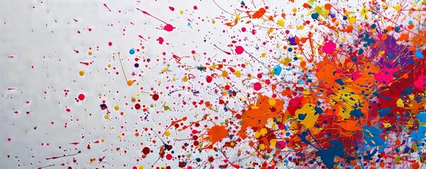 Wall Mural - Splattered Paint on Canvas Texture Background, 4K hyperrealistic photo