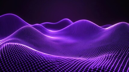 Poster - Modern 3D purple background with grid-like patterns and subtle light effects.