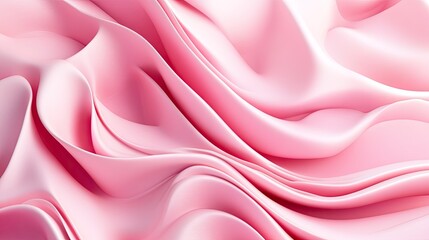 Poster - Organic 3D pink background with flowing lines and natural textures, creating a harmonious and soothing effect.