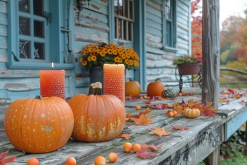 decoration of the house and streets. pumpkin. symbol of Halloween