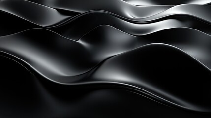 Poster - Refined 3D black background with a blend of matte and glossy surfaces, suitable for sophisticated and classy visuals.