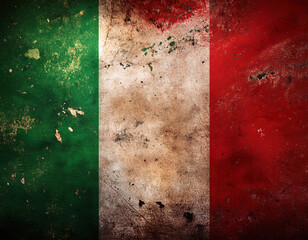 Wall Mural - Vintage, grunge-looking Italian Flag Background, Texture, or Overlay