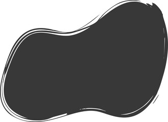 Poster - brush stain, abstract paint shape with grunge texture. round black ink splash. irregular organic blo
