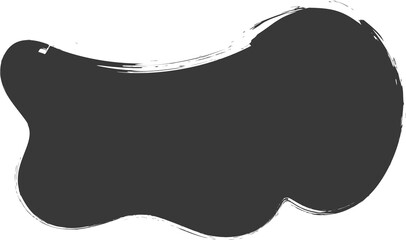 Poster - brush stain, abstract paint shape with grunge texture. round black ink splash. irregular organic blo